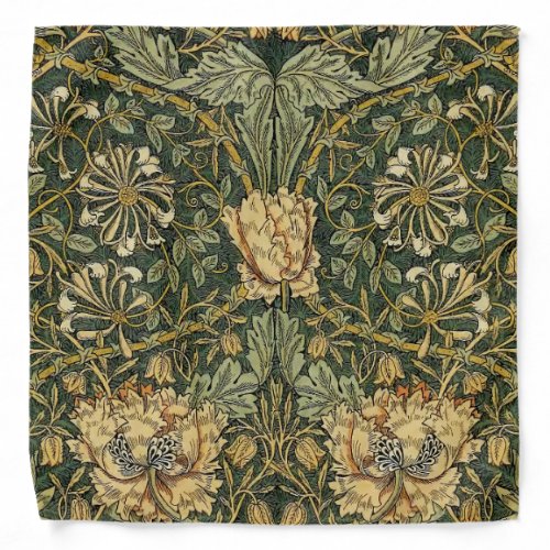 William Morris Honeysuckle Green Yellow  Bandana