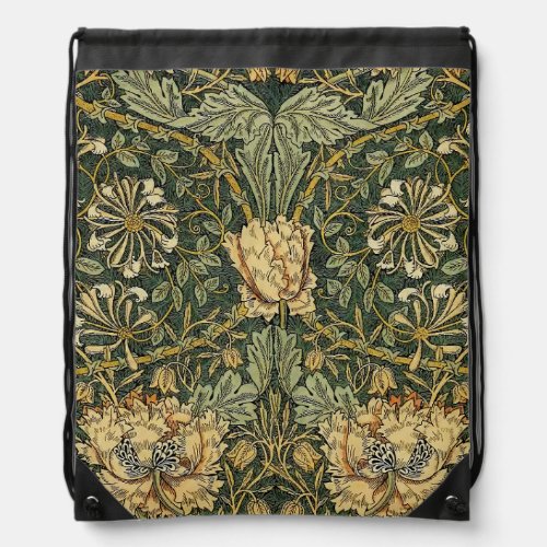 William Morris Honeysuckle Green Yellow  Drawstring Bag