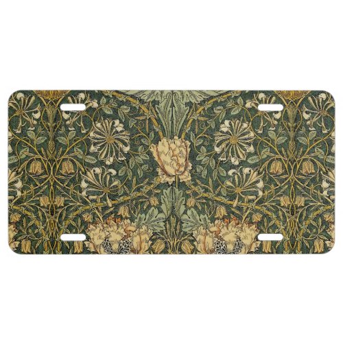 William Morris Honeysuckle Green Yellow  License Plate