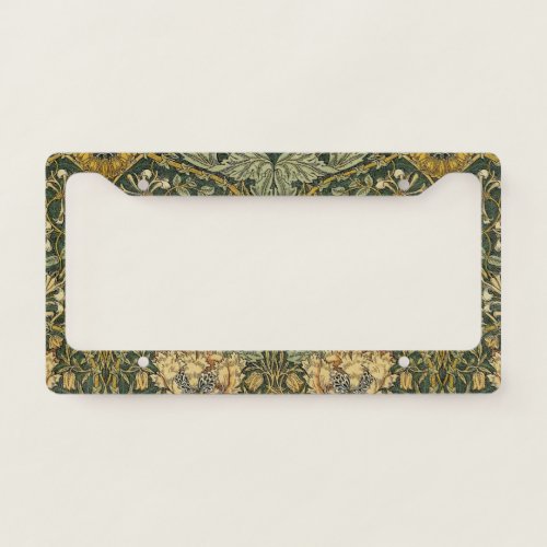 William Morris Honeysuckle Green Yellow  License Plate Frame