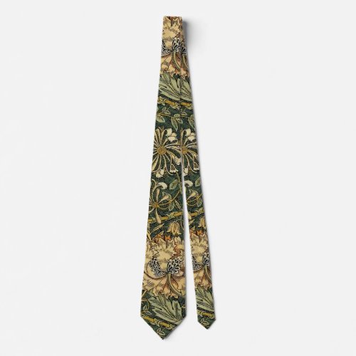 William Morris Honeysuckle Green Yellow  Neck Tie