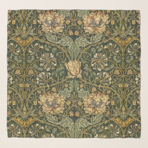 William Morris Honeysuckle Green Yellow  Scarf