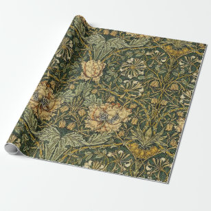 William Morris Honeysuckle Green Yellow  Wrapping Paper