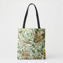 William Morris - Honeysuckle in Green and Gold Tote Bag