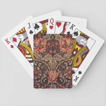 William Morris Honeysuckle Pattern Playing Cards by encore_arts at Zazzle