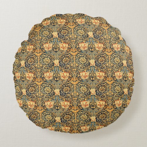 William Morris Honeysuckle Pattern Round Pillow