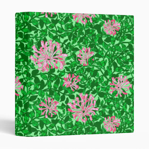 William Morris Honeysuckle, Pink and Green 3 Ring Binder