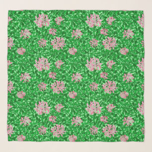 William Morris Honeysuckle, Pink and Green Scarf