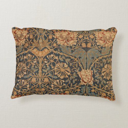 William Morris Honeysuckle Rich Wallpaper Accent Pillow