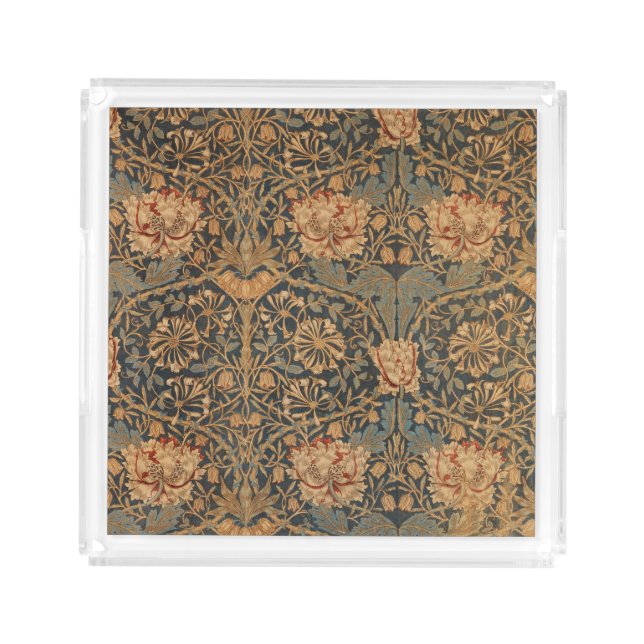 William Morris Honeysuckle Rich Wallpaper Acrylic Tray (Front)