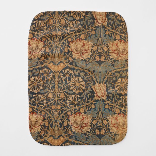 William Morris Honeysuckle Rich Wallpaper Baby Burp Cloth (Front)