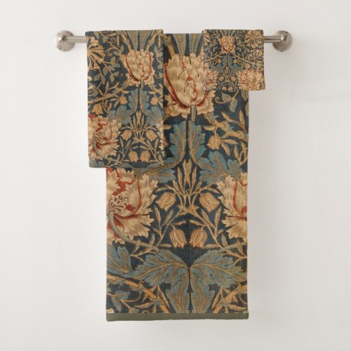 William Morris Honeysuckle Rich Wallpaper Bath Towel Set
