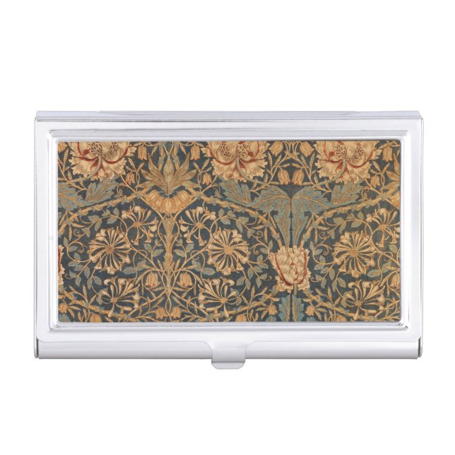 William Morris Honeysuckle Rich Wallpaper Business Card Case (Front)