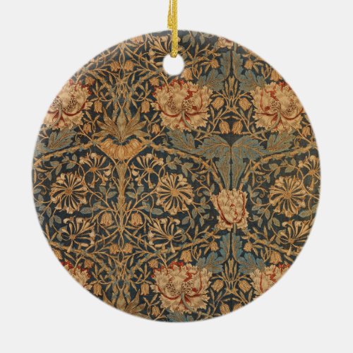 William Morris Honeysuckle Rich Wallpaper Ceramic Ornament