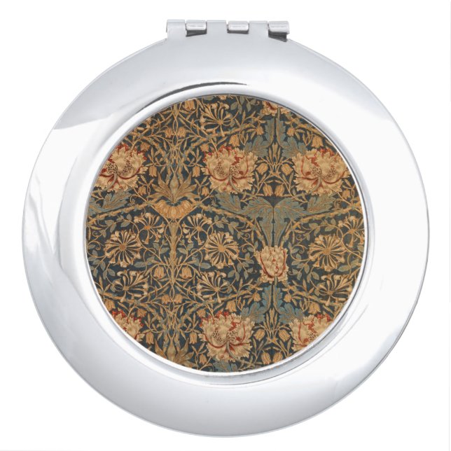 William Morris Honeysuckle Rich Wallpaper Compact Mirror (Front)