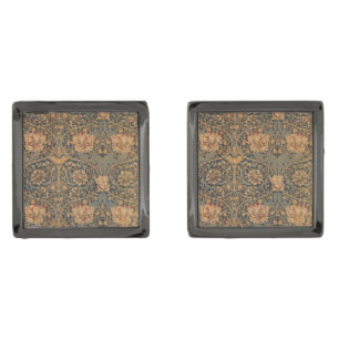William Morris Honeysuckle Rich Wallpaper Cufflinks