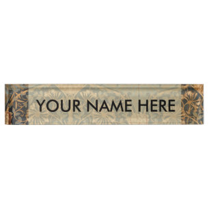 William Morris Honeysuckle Rich Wallpaper Desk Name Plate