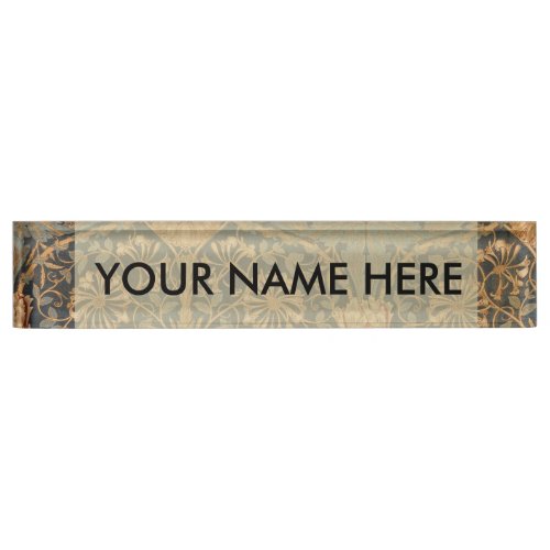 William Morris Honeysuckle Rich Wallpaper Desk Name Plate