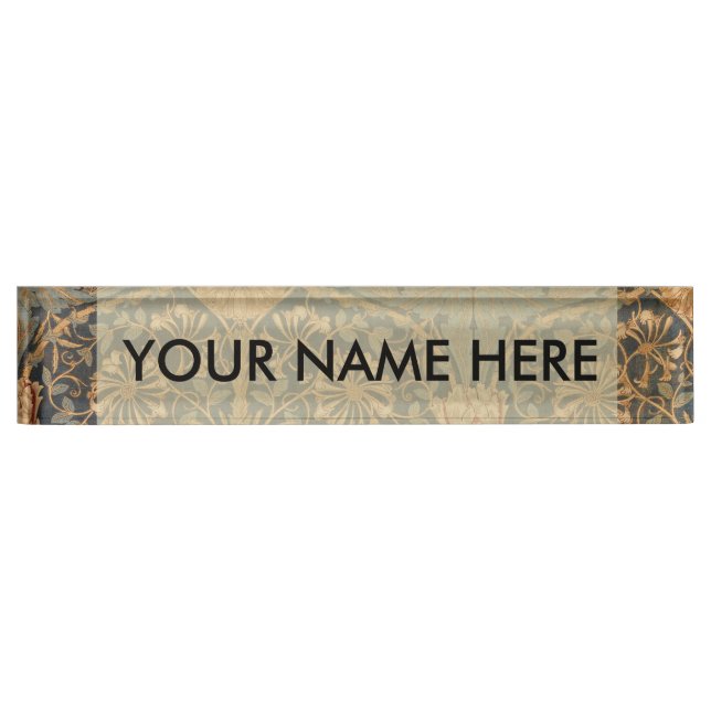 William Morris Honeysuckle Rich Wallpaper Desk Name Plate (Front)
