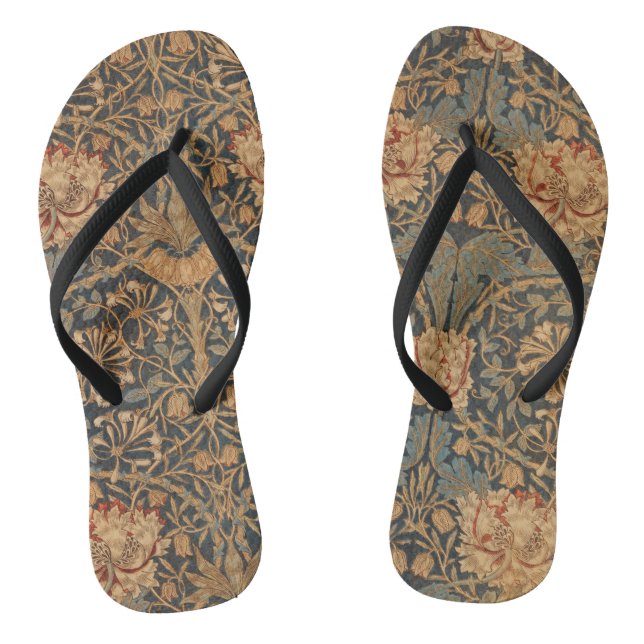 William Morris Honeysuckle Rich Wallpaper Flip Flops (Footbed)