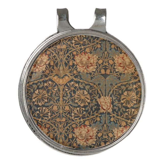 William Morris Honeysuckle Rich Wallpaper Golf Hat Clip (Front)
