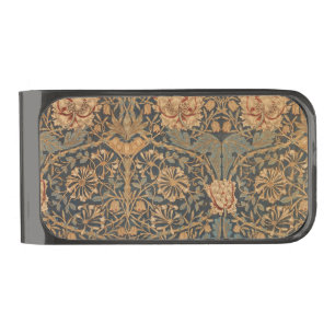 William Morris Honeysuckle Rich Wallpaper Gunmetal Finish Money Clip
