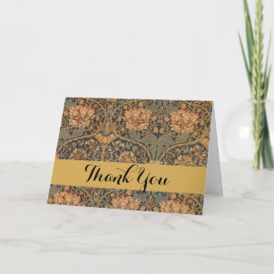 William Morris Honeysuckle Rich Wallpaper Letterpress Thank You Card