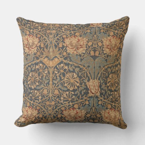 William Morris Honeysuckle Rich Wallpaper Outdoor Pillow