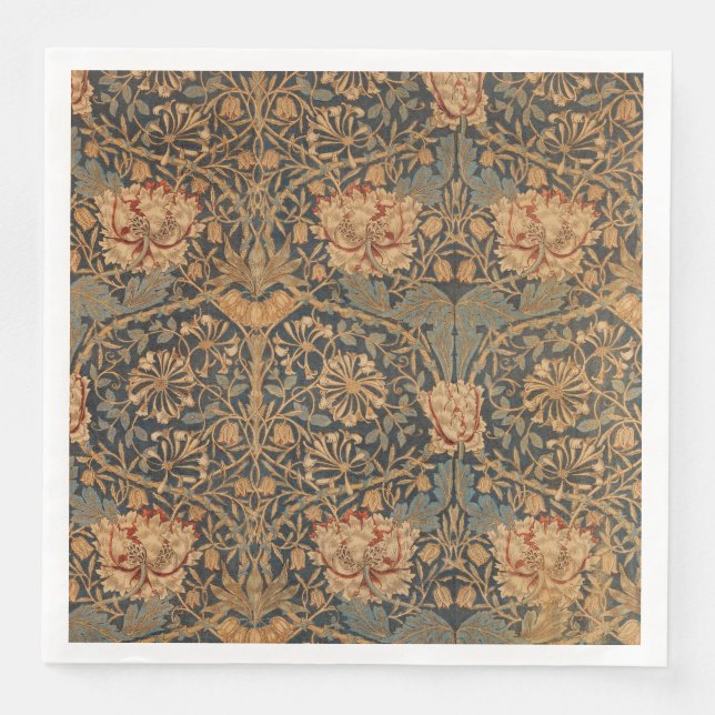 William Morris Honeysuckle Rich Wallpaper Paper Dinner Napkins (Front)