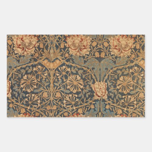 William Morris Honeysuckle Rich Wallpaper Rectangular Sticker