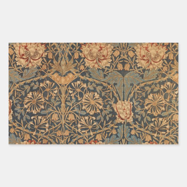 William Morris Honeysuckle Rich Wallpaper Rectangular Sticker (Front)