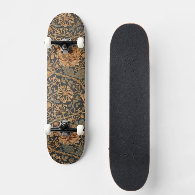 William Morris Honeysuckle Rich Wallpaper Skateboard (Front)