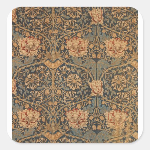 William Morris Honeysuckle Rich Wallpaper Square Sticker