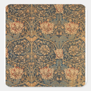 William Morris Honeysuckle Rich Wallpaper Square Sticker