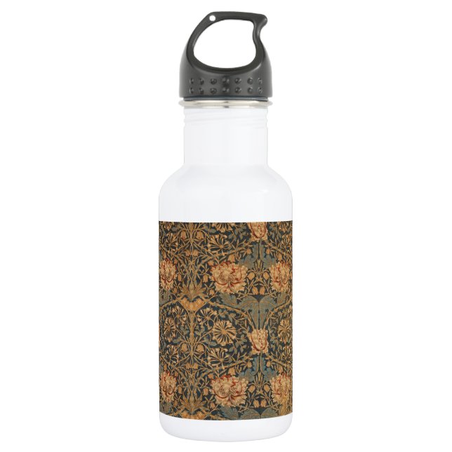 William Morris Honeysuckle Rich Wallpaper Stainless Steel Water Bottle (Front)