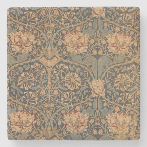 William Morris Honeysuckle Rich Wallpaper Stone Coaster