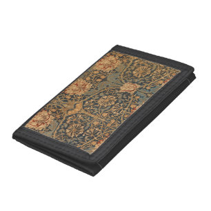 William Morris Honeysuckle Rich Wallpaper Tri-fold Wallet