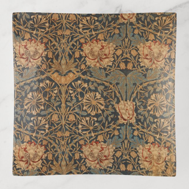 William Morris Honeysuckle Rich Wallpaper Trinket Tray (Front)