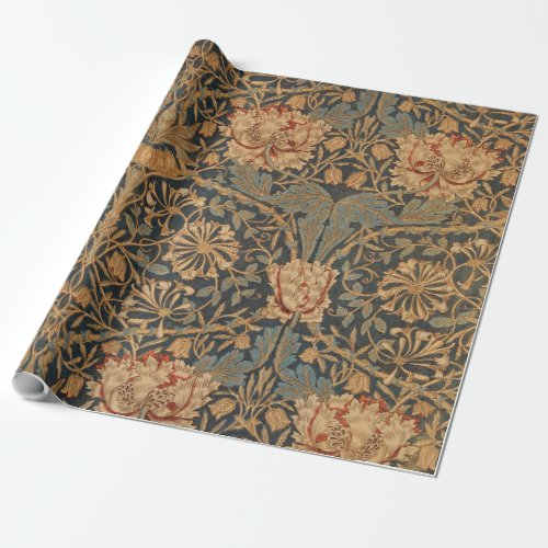 William Morris Honeysuckle Rich Wallpaper Wrapping Paper