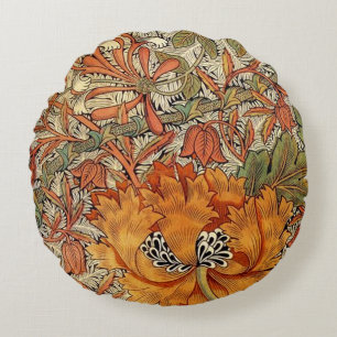 William Morris Honeysuckle Round Pillow