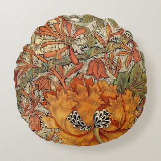William Morris Honeysuckle Round Pillow