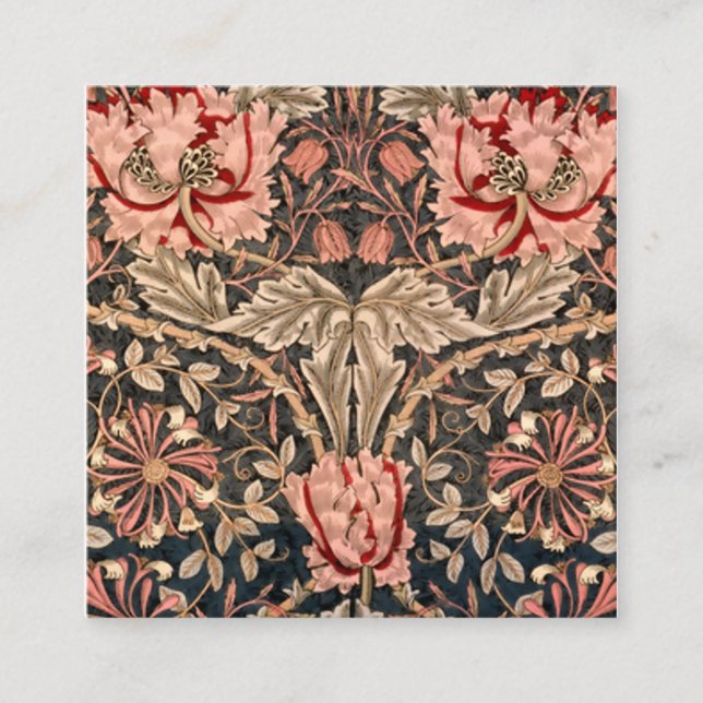 William Morris Honeysuckle Square Business Card (Front)