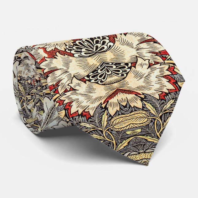  William Morris Honeysuckle Vintage Design Neck Tie (Rolled)