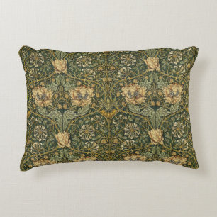 William Morris Honeysuckle Vintage Floral Accent Pillow