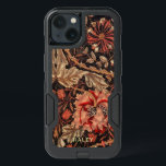 William Morris Honeysuckle Vintage Floral Damask iPhone 13 Case<br><div class="desc">This beautiful, medieval style design is from the William Morris collection of prints. In rich shades of red, rose, beige and gold against a charcoal gray background. William Morris (24 March 1834 - 3 October 1896) was an English textile designer, artist and writer, associated with the Pre-Raphaelite Brotherhood and the...</div>