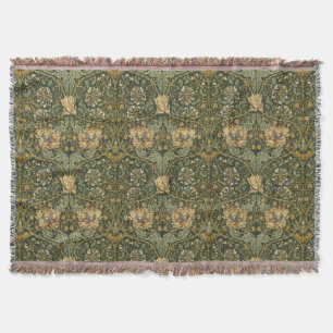William Morris Honeysuckle Vintage Floral Throw Blanket