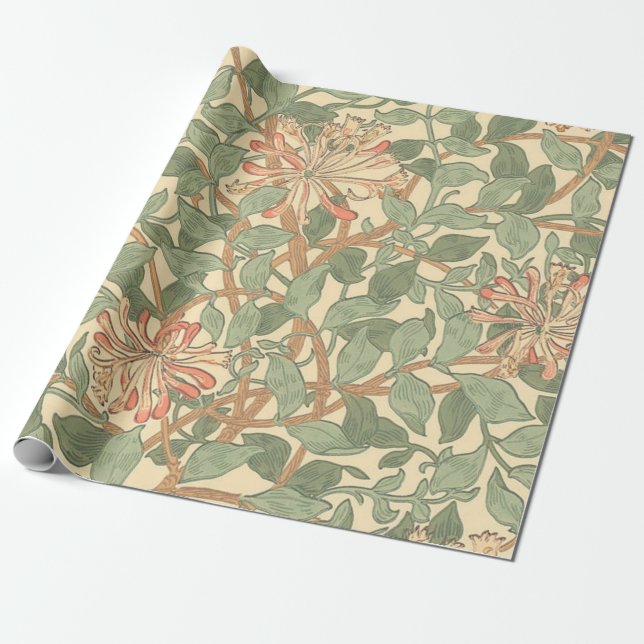 William Morris Honeysuckle Wrapping Paper (Unrolled)