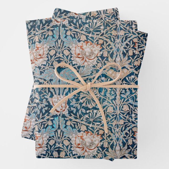 William Morris, Honeysuckle Wrapping Paper Sheets (In situ)