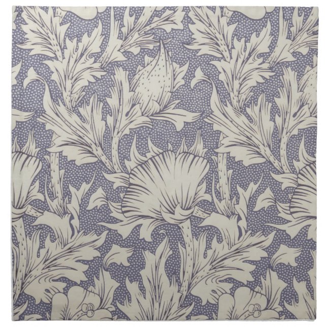 William Morris Horn Poppy Classic Floral Cloth Napkin (Front)