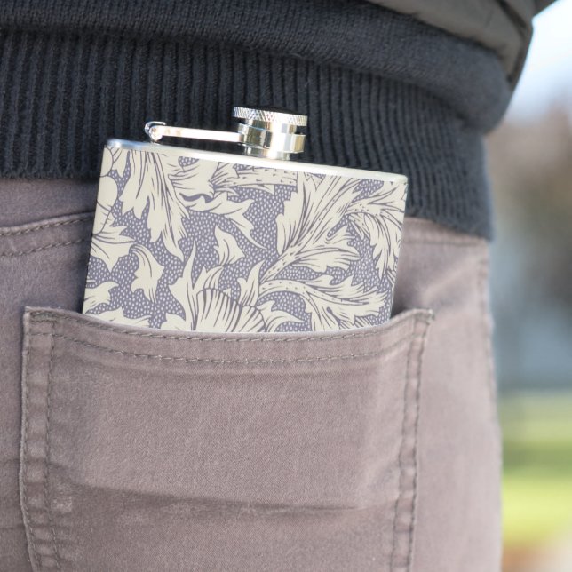 William Morris Horn Poppy Classic Floral Flask (In Situ)